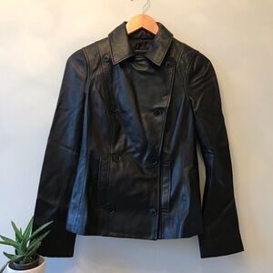EUC French Connection Black 100% Leather Jacket 4​​​​​